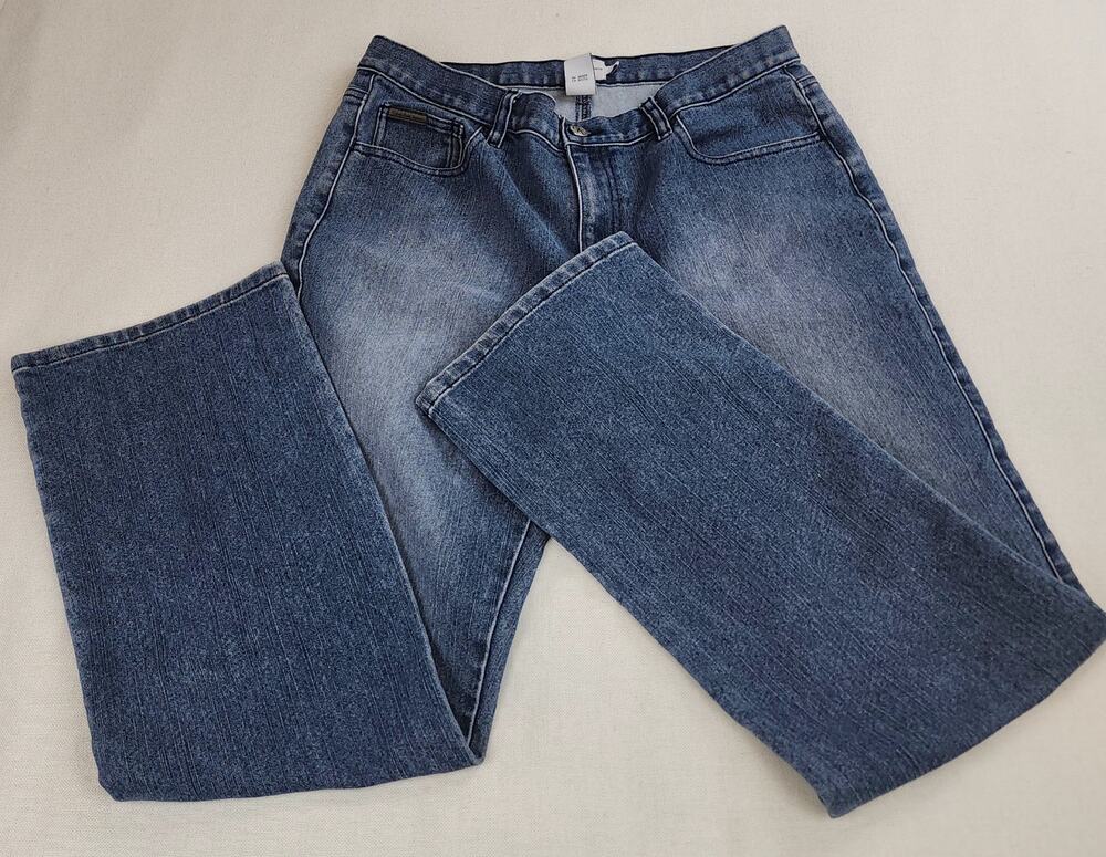 Calvin Klein Criss Cross Pocket Detail Straight Leg Jeans Size 10